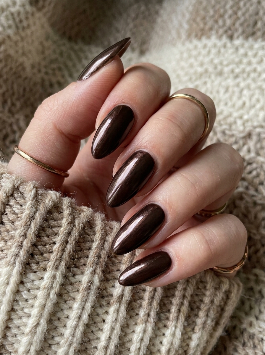Champagne Chrome Nails mit edlem Chrome-Schimmer für den Herbst 2026